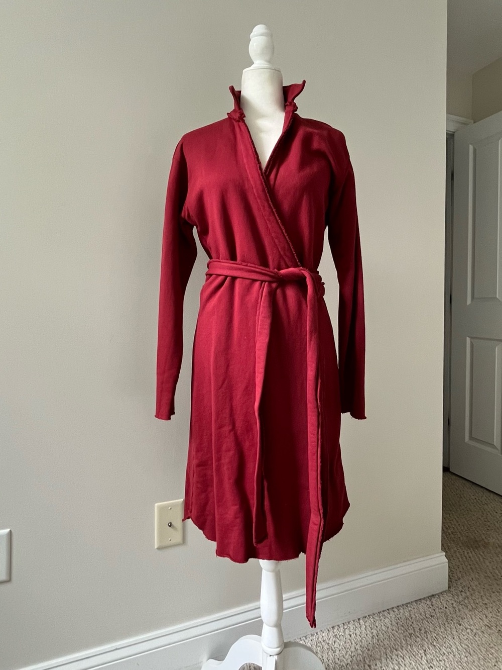 Frank & Eileen Red Triple Fleece Willa Wrap Dress